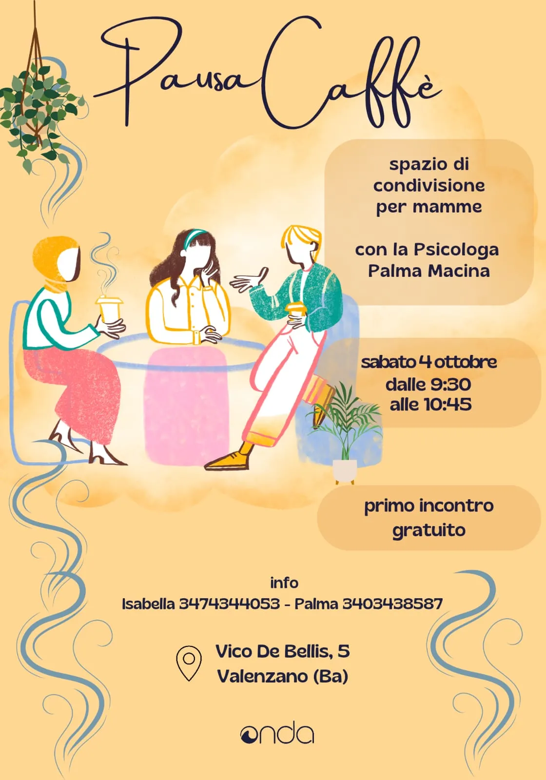 Pausa Caffè a Valenzano con la psicologa Palma Rosa Macina